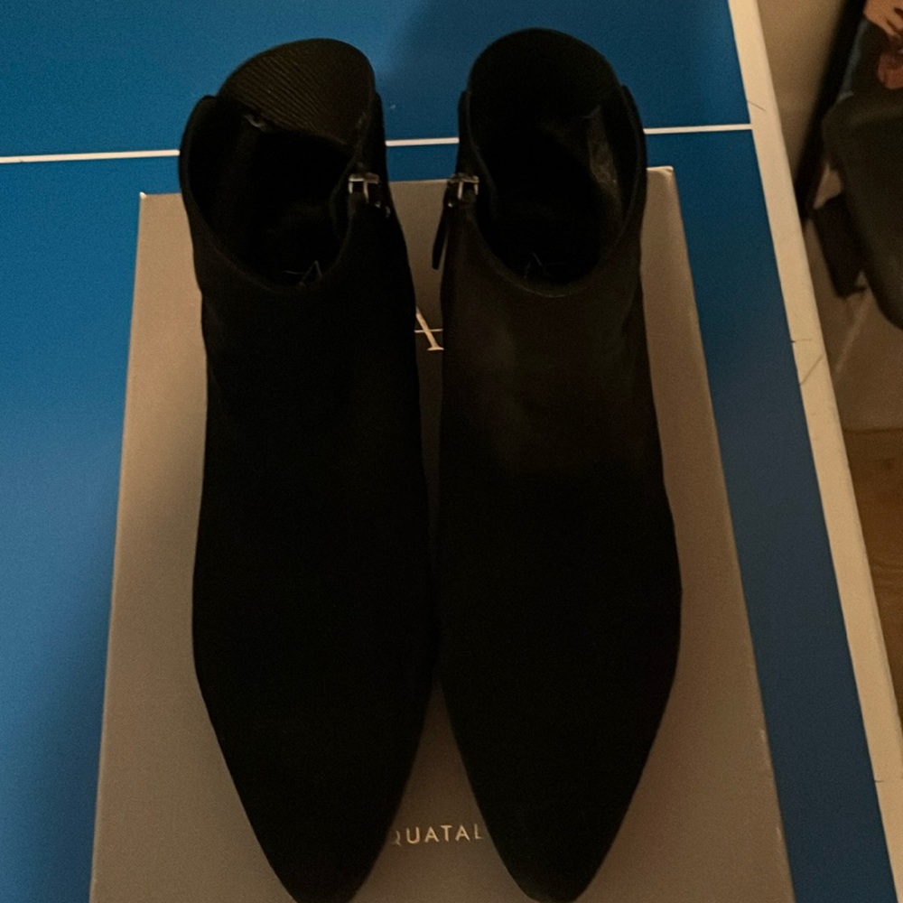 Aquatalia black boots. Franca suede